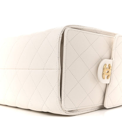 Caviar Quilted Small Chanel 25 Handbag White