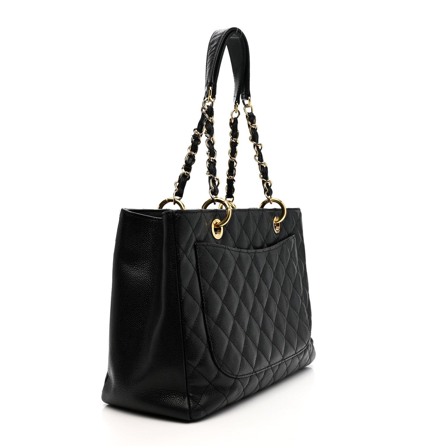 Caviar Quilted Grand Shopping Tote GST Black
