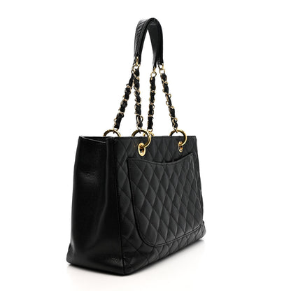 Caviar Quilted Grand Shopping Tote GST Black