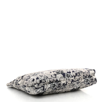 Nylon Cat Emoticon Tote Navy Silver