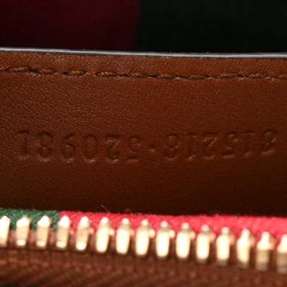 GG Supreme Monogram Textured Calfskin Small Emblem Shoulder Bag Beige Dark Brown