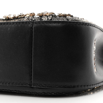 Lambskin Embellished Crystal Mini T-Bar Bag Black