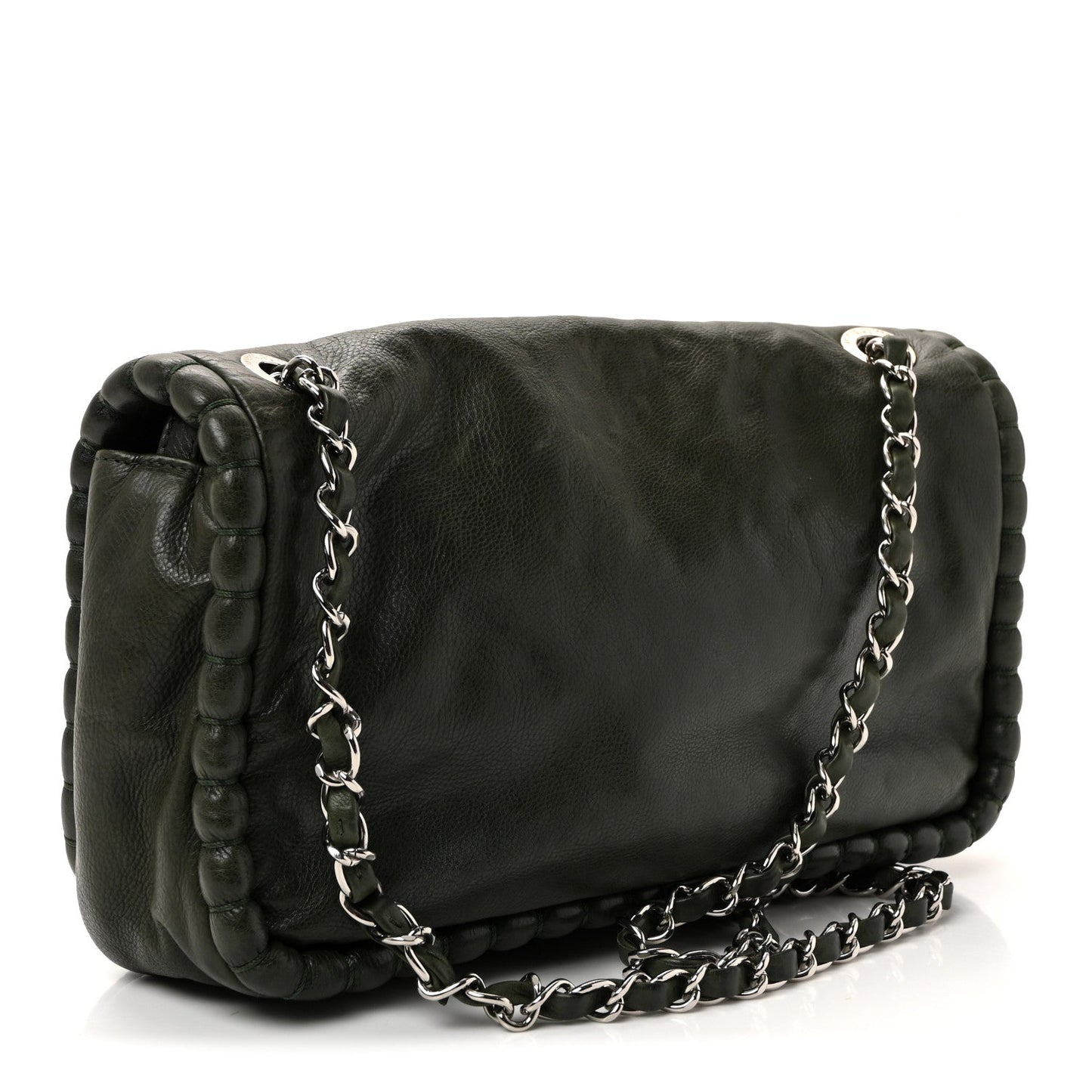 Calfskin Medium On the Bund Flap Dark Khaki