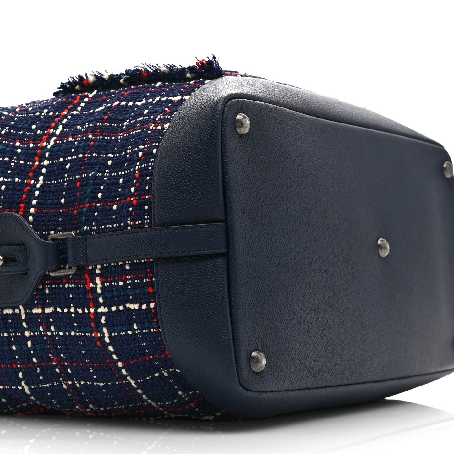 Tweed Large Trip Bowling Bag  Navy Burgundy