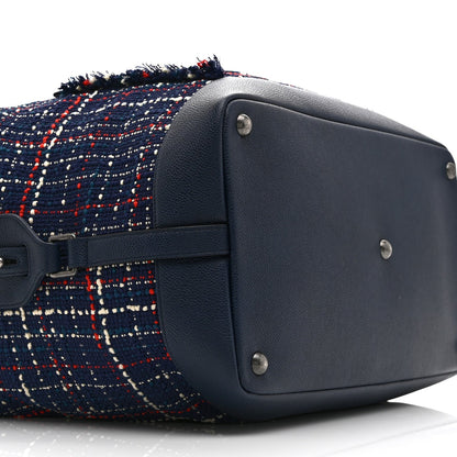 Tweed Large Trip Bowling Bag  Navy Burgundy