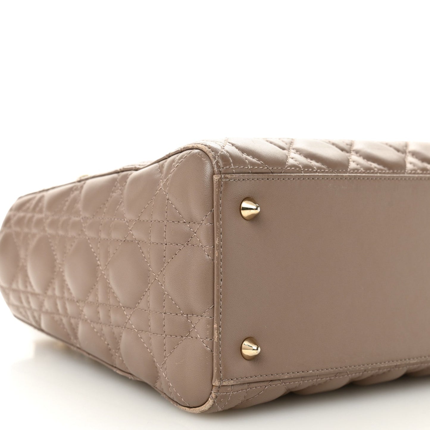 Lambskin Cannage Medium Lady Dior Warm Taupe