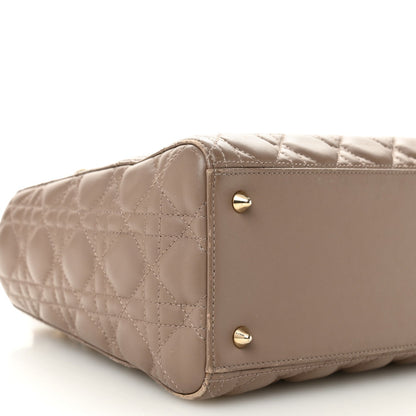 Lambskin Cannage Medium Lady Dior Warm Taupe