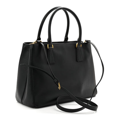 Saffiano Lux Medium Tote Black