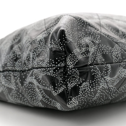 Printed Calfskin Quilted Chanel 22 Black