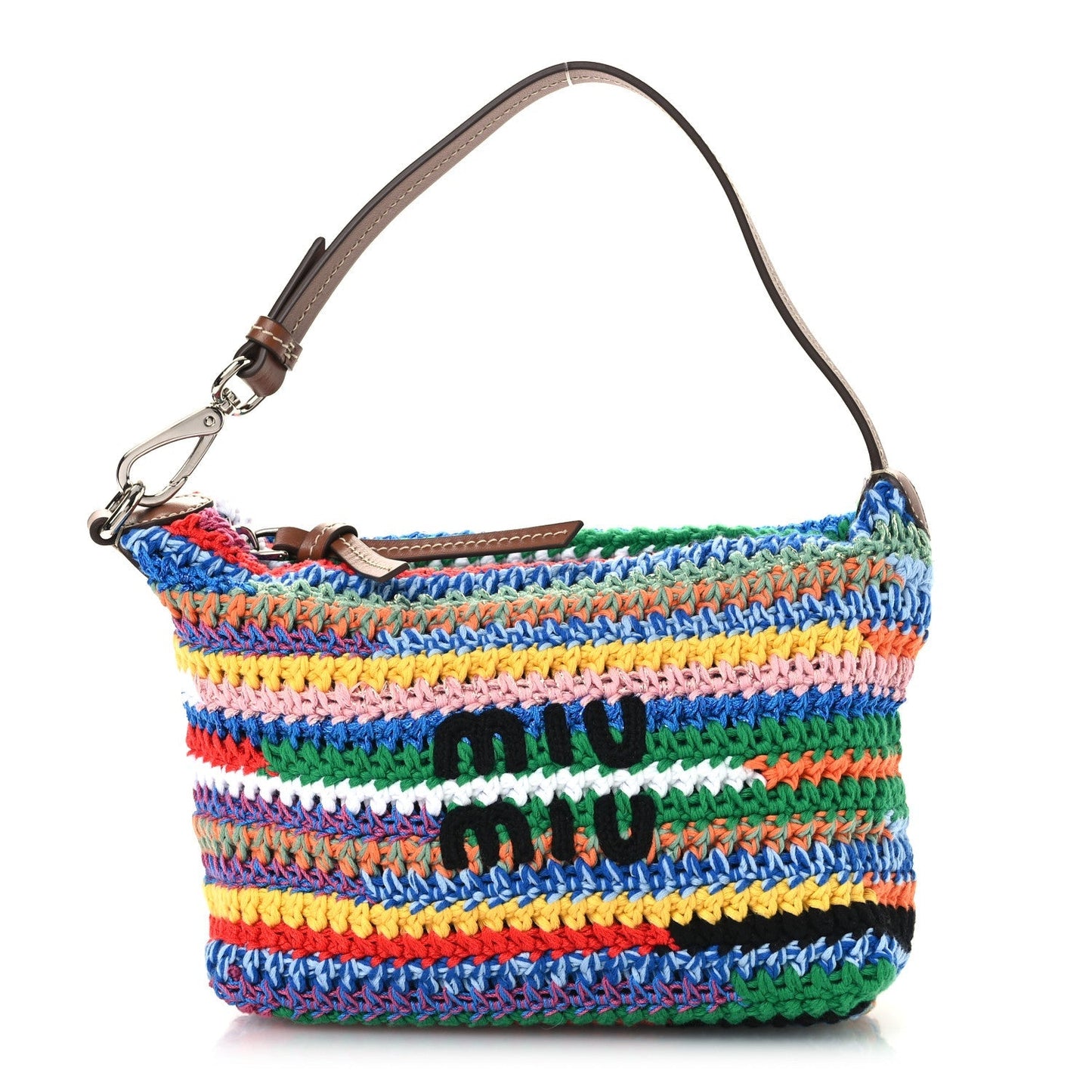 Fabric Crochet Pouch Multicolor