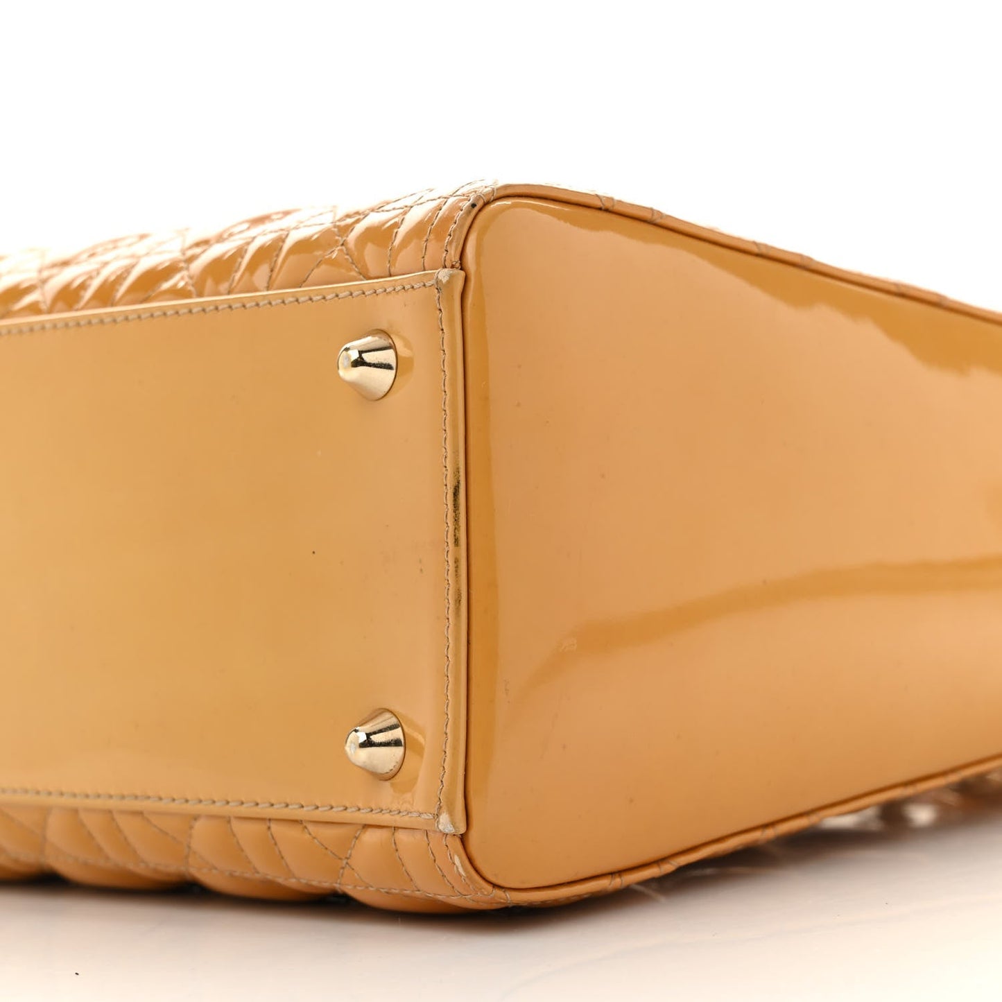 Patent Cannage Large Lady Dior Yellow