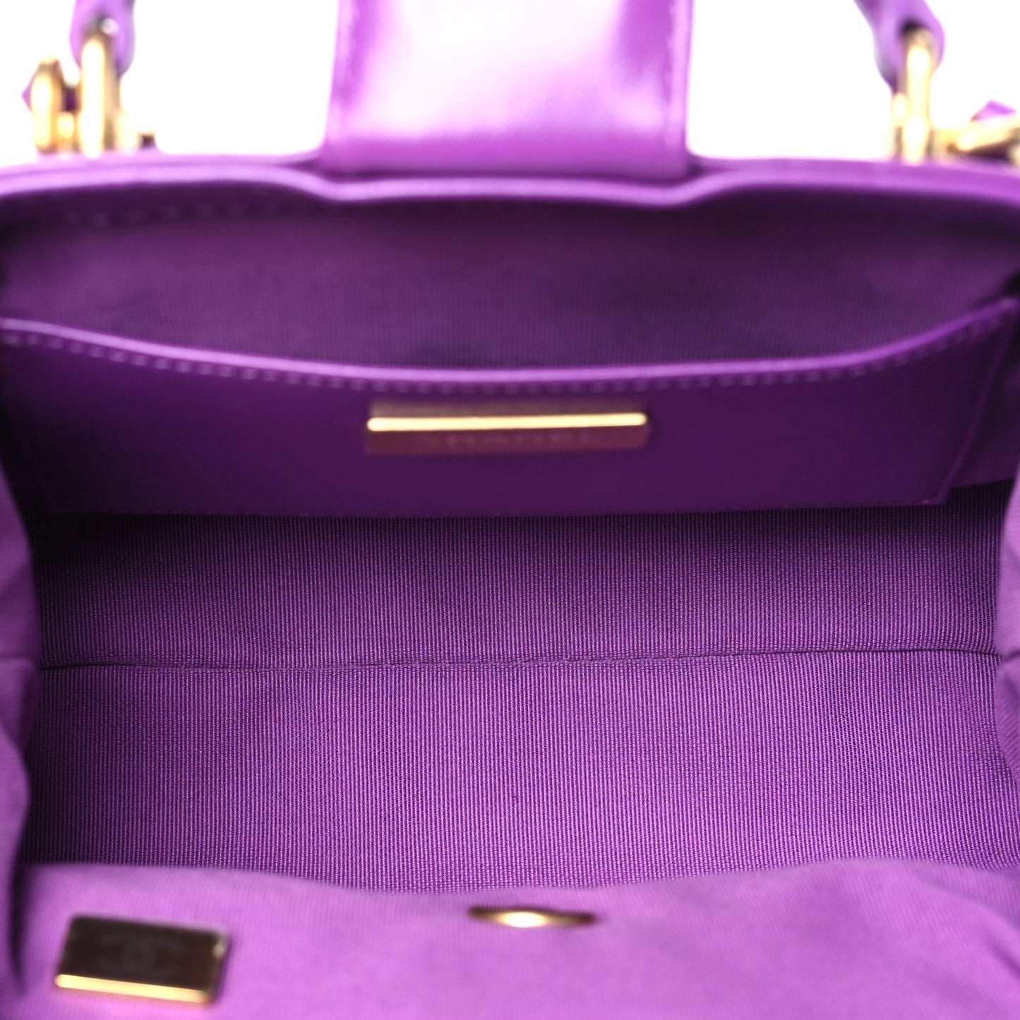 Shiny Lambskin Quilted Mini Cocodoc Top Handle Bag Purple