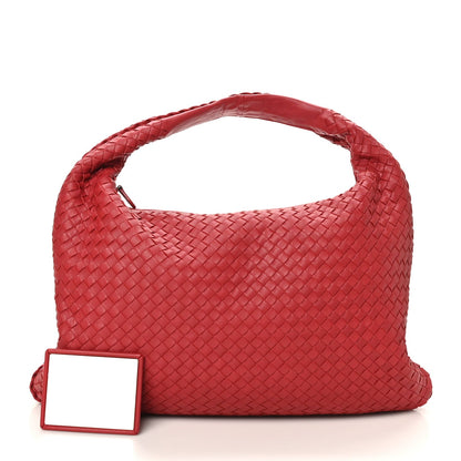 Nappa Intrecciato Large Veneta Hobo Red