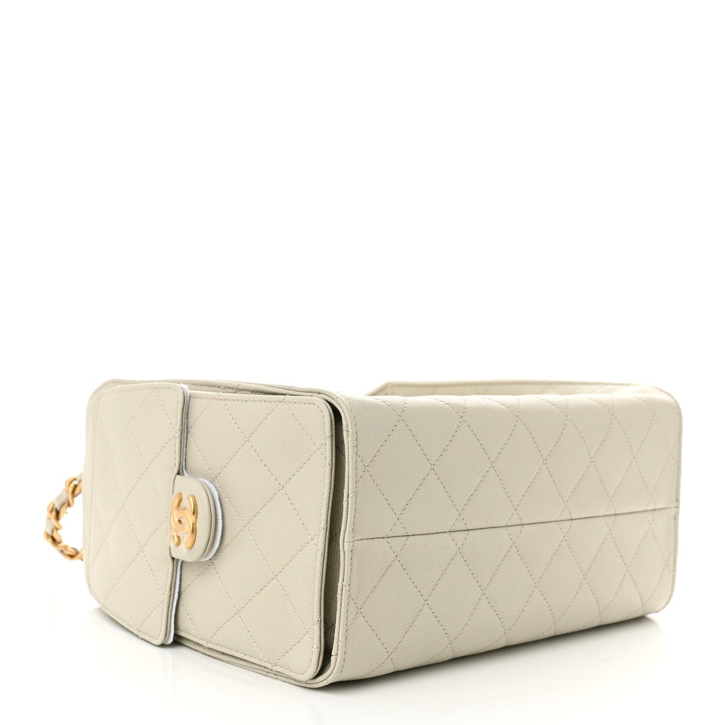 Caviar Quilted Small Chanel 25 Handbag Light Grey