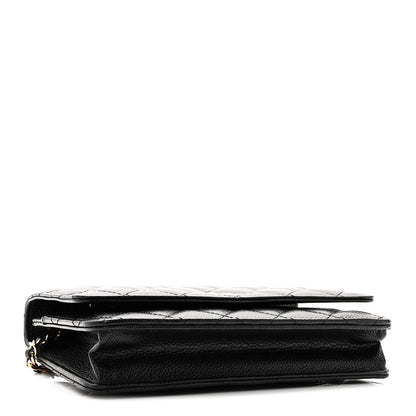 Caviar Quilted Wallet On Chain WOC Black