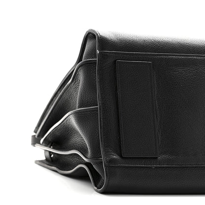 Grained Calfskin Large Souple Sac De Jour Black