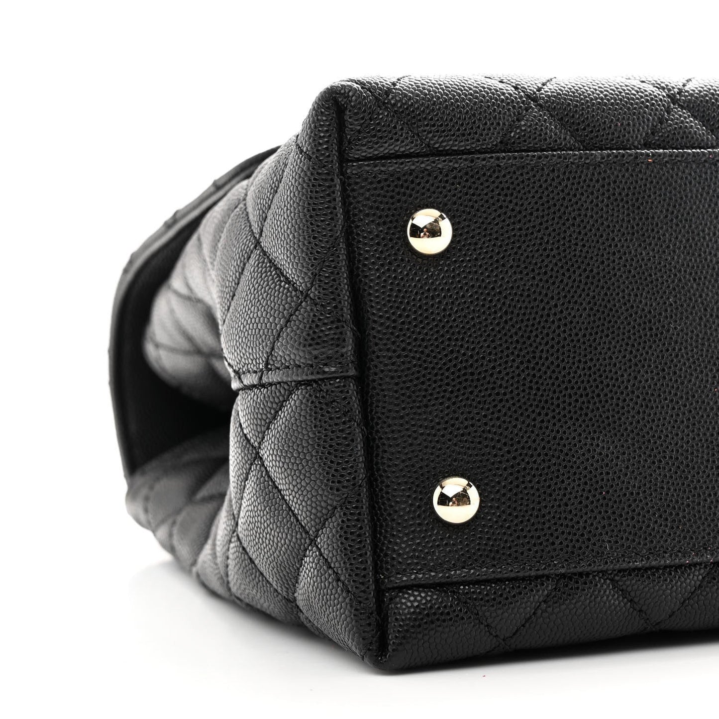 Caviar Quilted Medium Coco Handle Flap Black