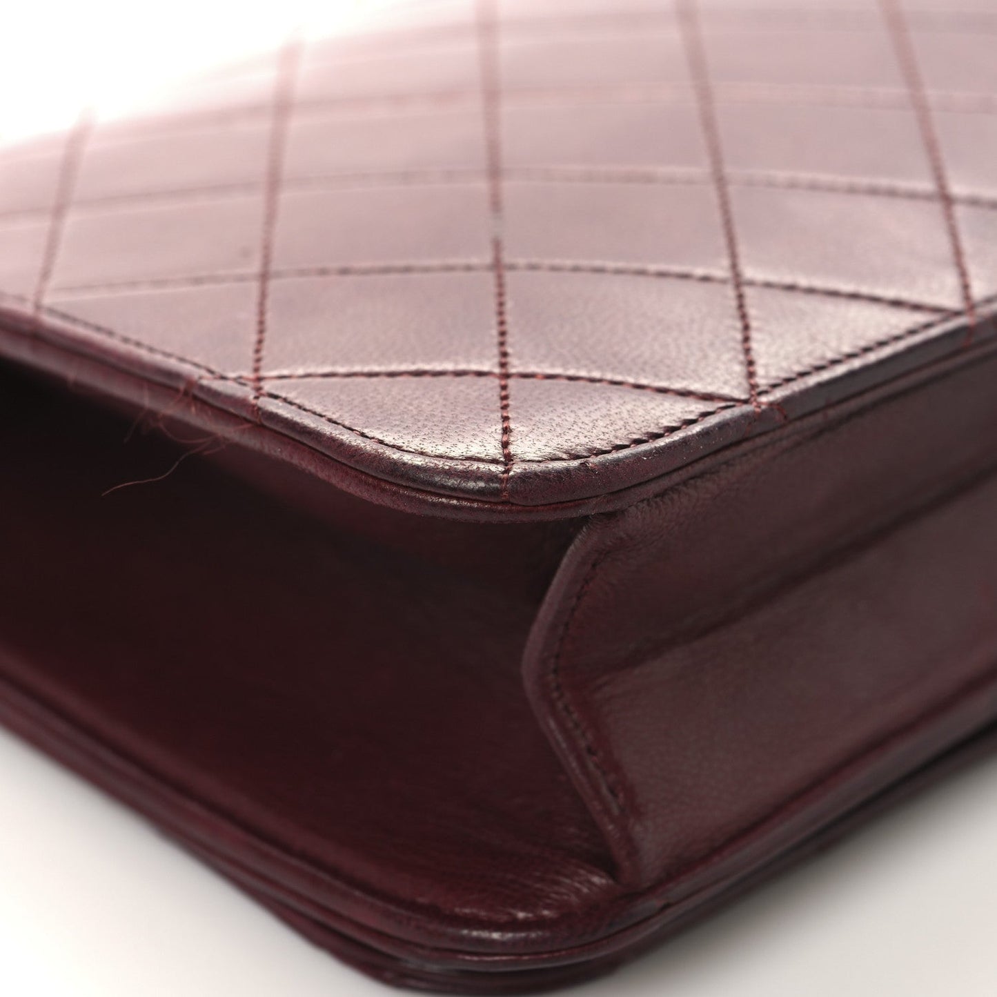 Lambskin Quilted Small Single Flap Bordeaux