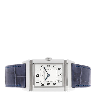Stainless Steel Alligator Diamond 24mm Reverso Classic Duetto Manual Winding Watch Silver Q2588422