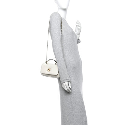 Lambskin Mini GG Milano Top Handle Shoulder Bag White
