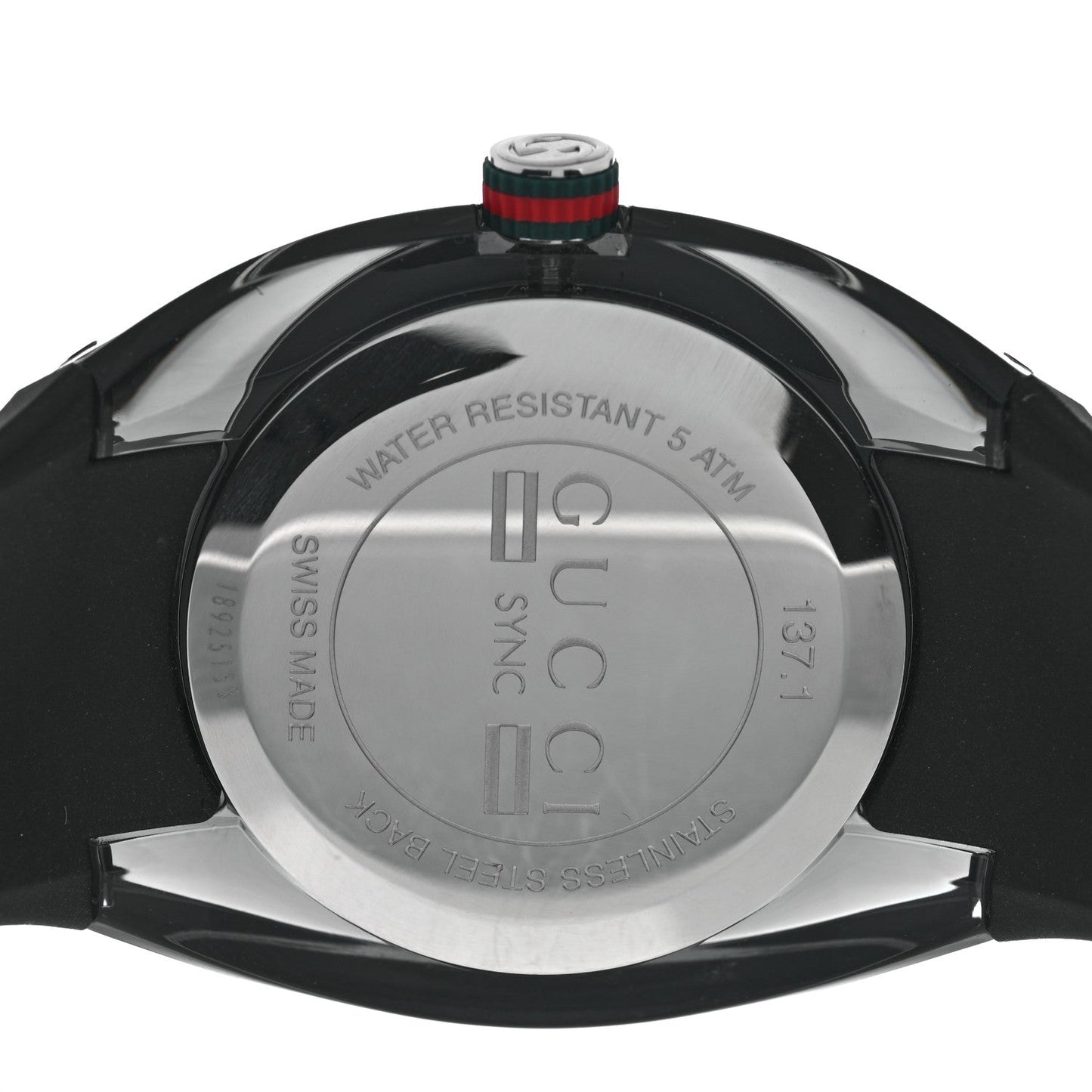 Stainless Steel Rubber 46mm Sync Web Quartz Watch Black