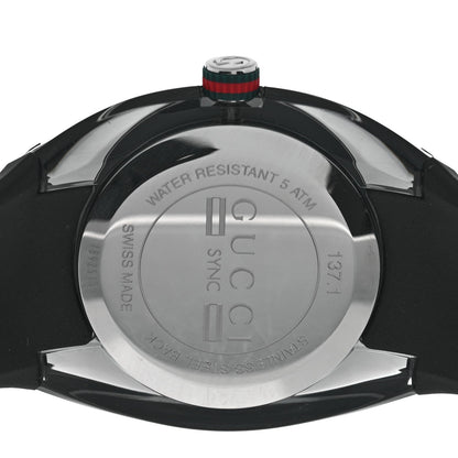 Stainless Steel Rubber 46mm Sync Web Quartz Watch Black