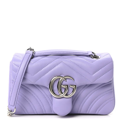 Lambskin Matelasse Small GG Marmont Shoulder Bag Lapis