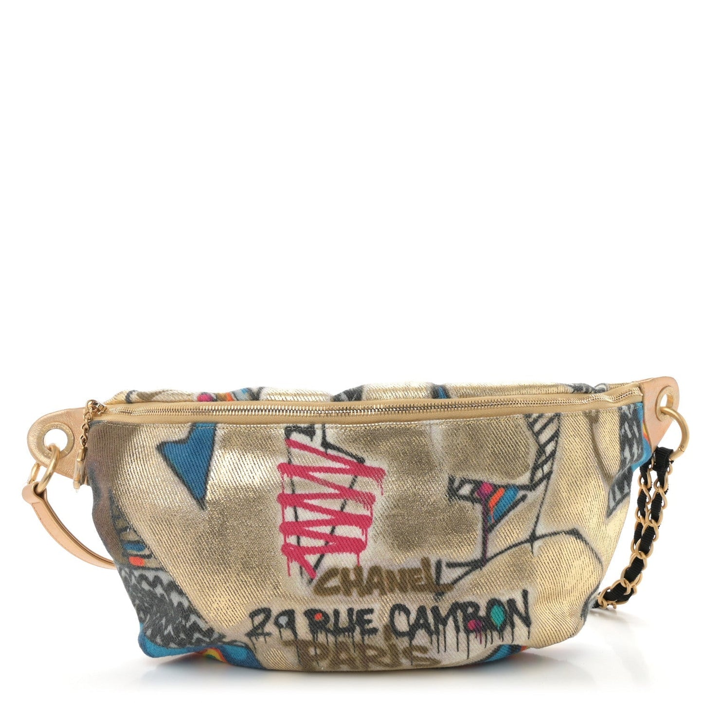 Graffiti Printed Canvas Street Spirit Waist Belt Bag Multicolor