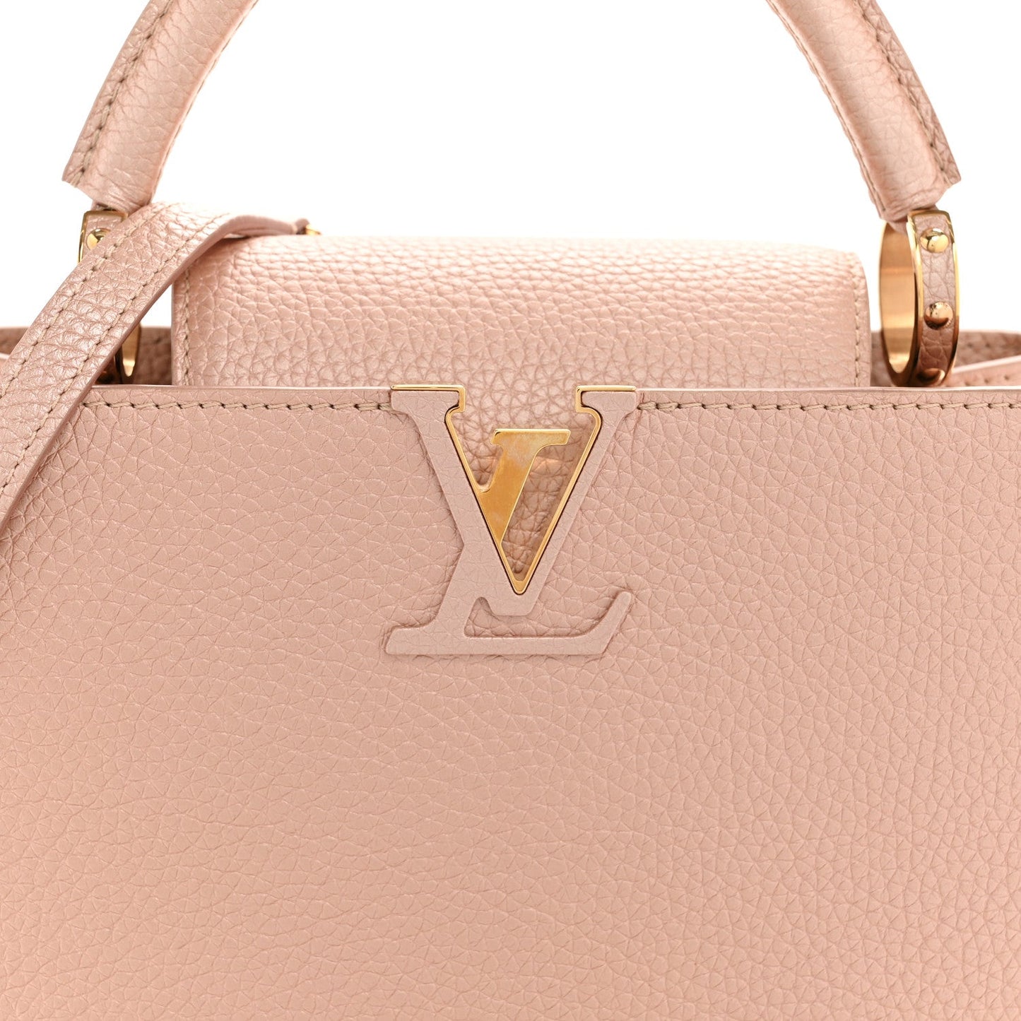 Metallic Taurillon Capucines BB Pearly Pink