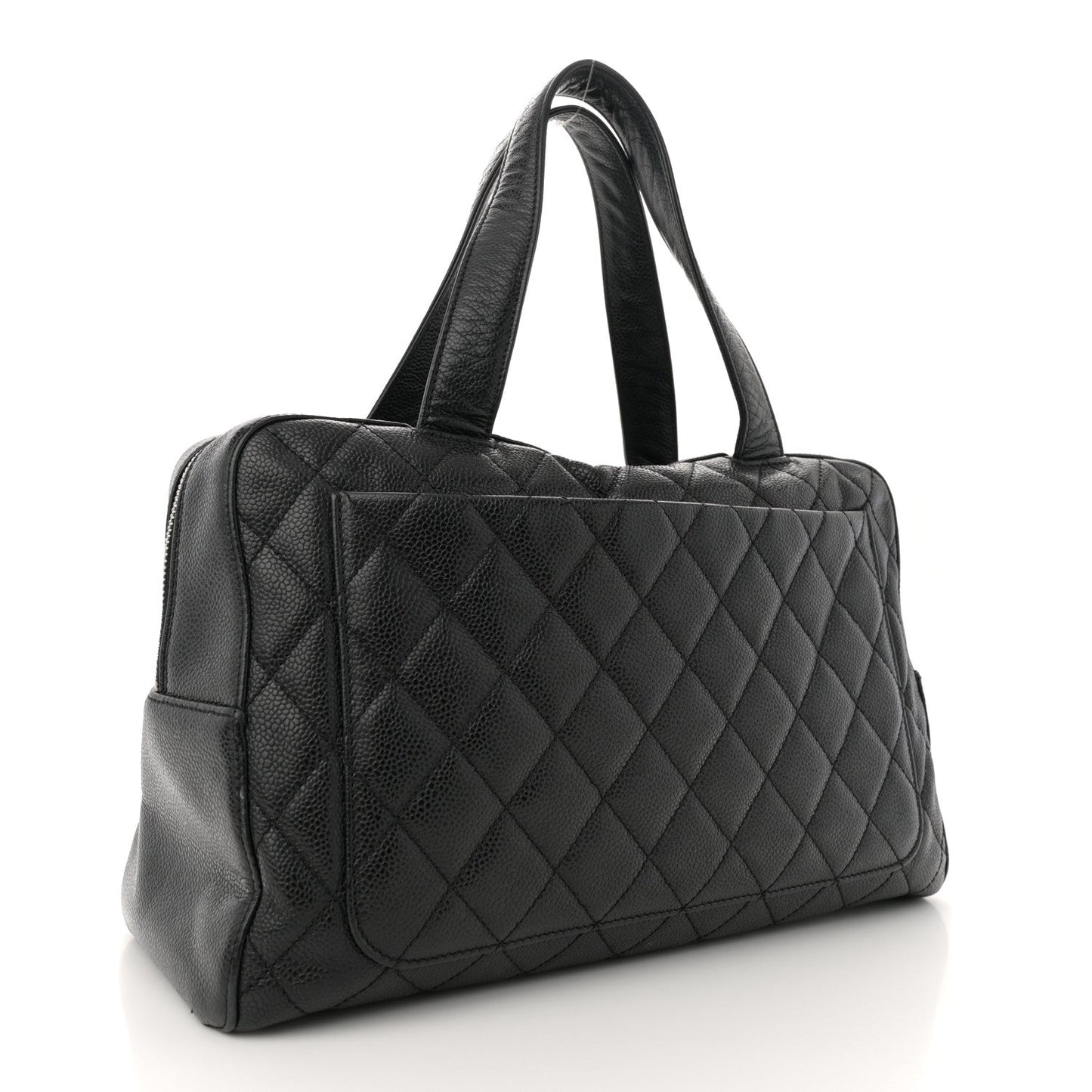 Caviar Quilted Bowler Black