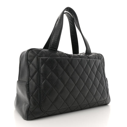 Caviar Quilted Bowler Black
