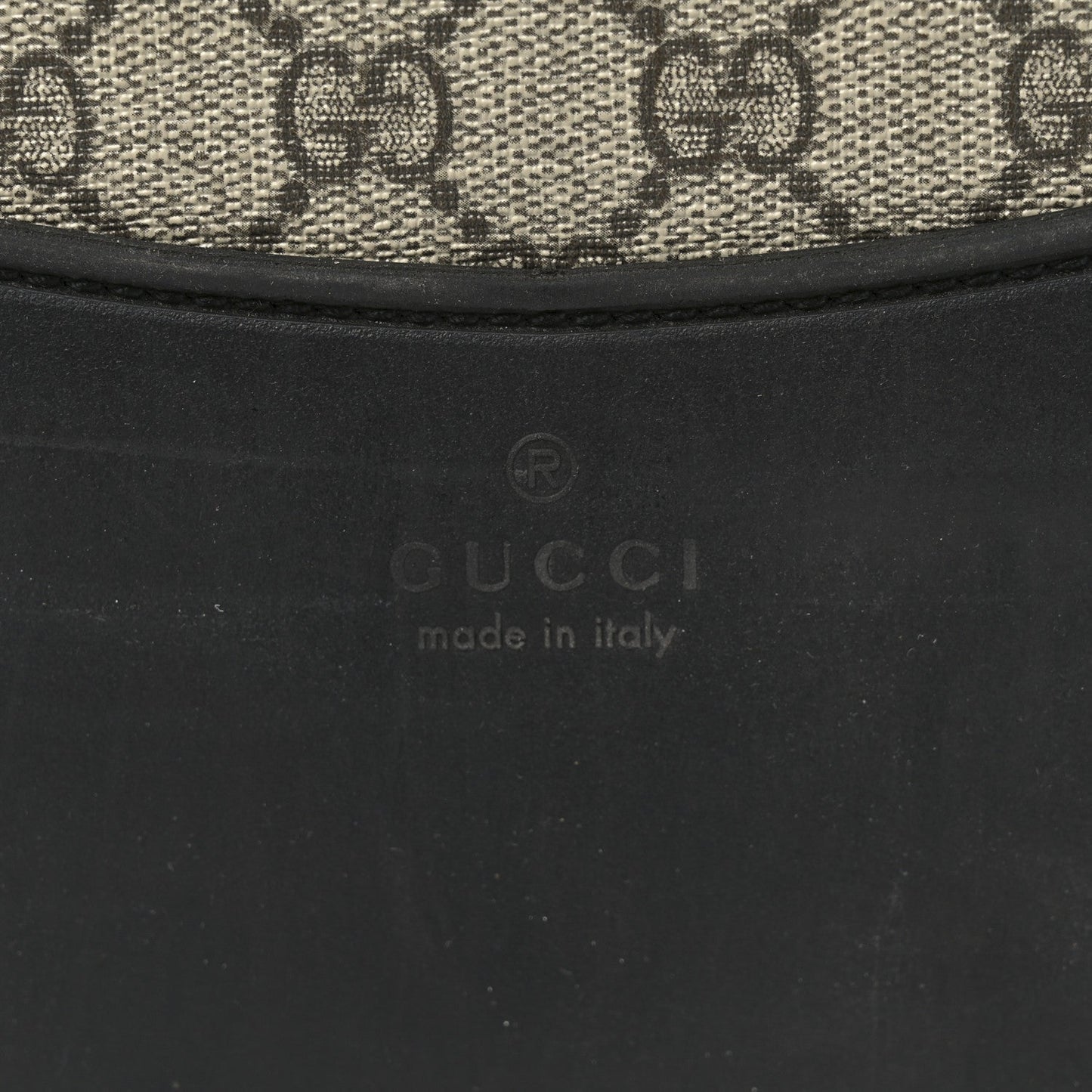 GG Supreme Monogram Four Wheel Suitcase Black