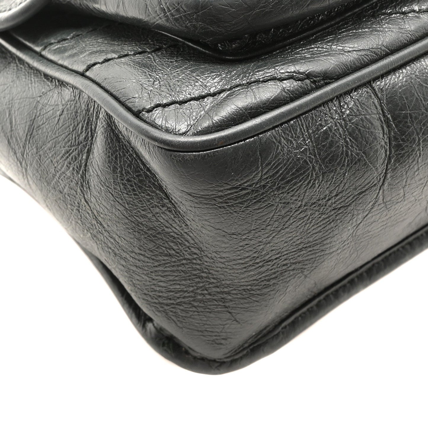 Crinkled Calfskin Matelasse Monogram Medium Niki Chain Satchel Storm