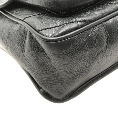Crinkled Calfskin Matelasse Monogram Medium Niki Chain Satchel Storm