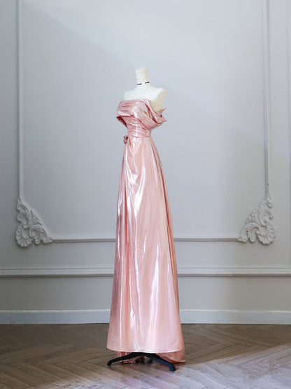 Sexy A Line Off The Shoulder Sequin Pink Long Prom Dresses Evening Gowns