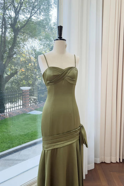 Elegant Mermaid Sweetheart-Neck Spaghetti-Strap Zipper-Back Floor-Length Evening Dress
