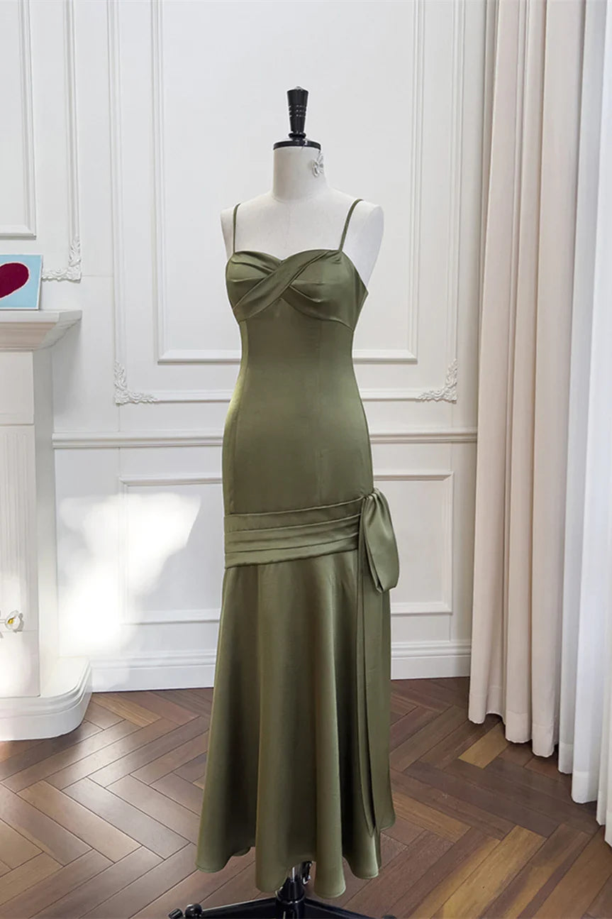 Elegant Mermaid Sweetheart-Neck Spaghetti-Strap Zipper-Back Floor-Length Evening Dress