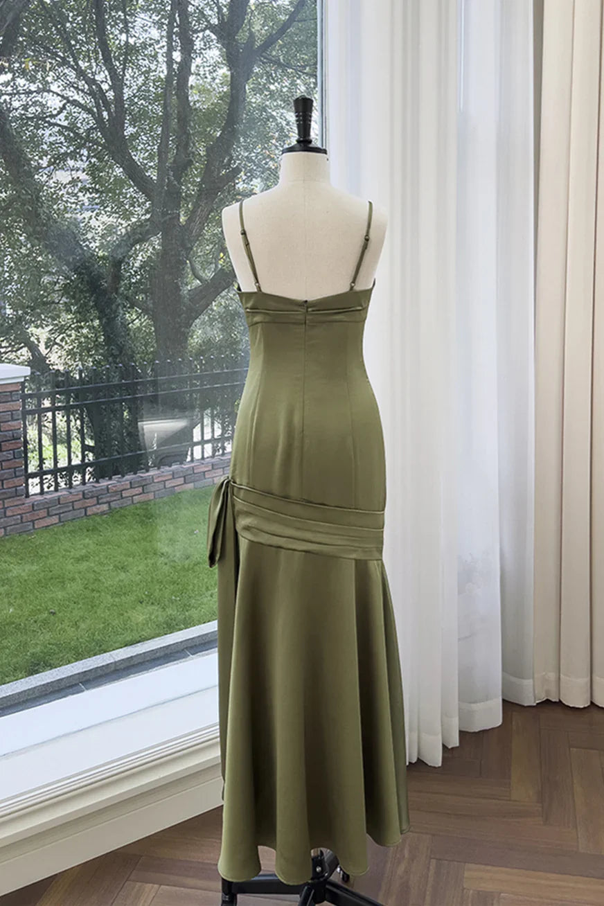 Elegant Mermaid Sweetheart-Neck Spaghetti-Strap Zipper-Back Floor-Length Evening Dress