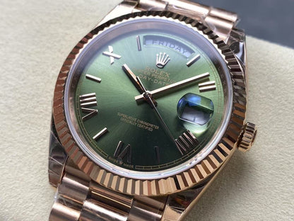 Rolex Day-Date 40 Olive Green Dial – 18K Everose Gold