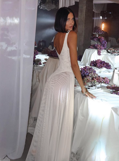 Charming Summer Dress V-neck Pleated Women Dress Vacation Outfits Casual Dress   D2877