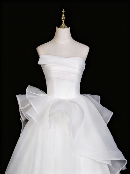 Beauty Wedding Dress Strapless Pleated Ruffle Wedding Dress D3290