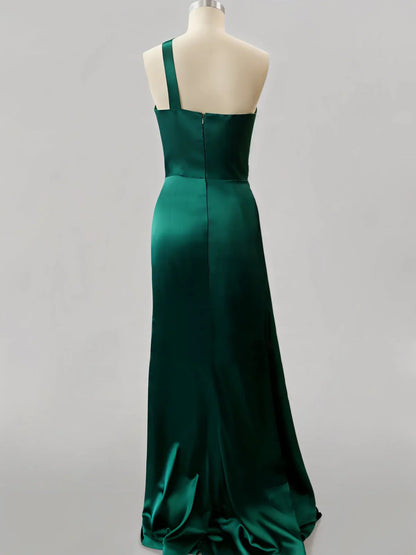 Tight/Straight Shoulder and Floor Length Evening Dress