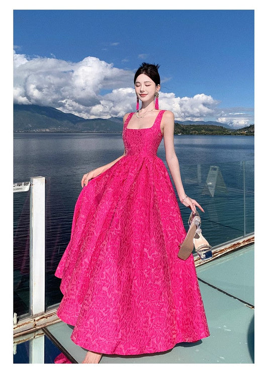 A Line Pink Long Stunning Evening Gown Party Prom Dress       S7306