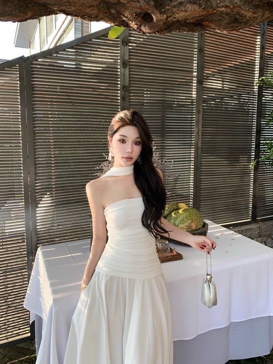 A Line White Long Stunning Evening Gown Party Prom Dress       S7275
