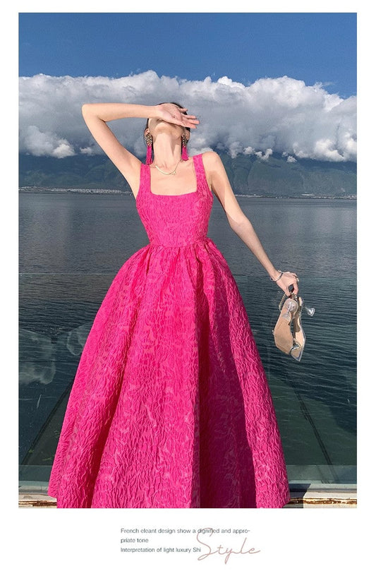 A Line Pink Long Stunning Evening Gown Party Prom Dress       S7306
