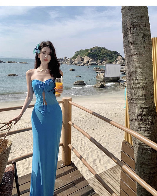 A Line Blue Long Stunning Evening Gown Party Prom Dress       S7269