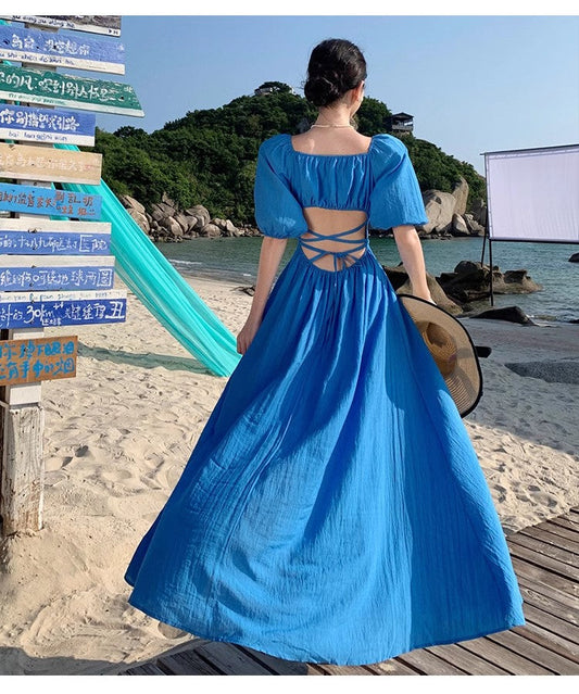 A Line Blue Long Stunning Evening Gown Party Prom Dress       S7277