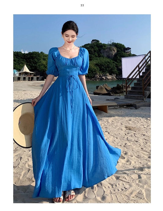 A Line Blue Long Stunning Evening Gown Party Prom Dress       S7277