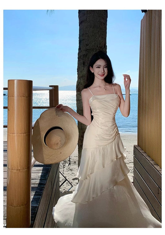 A Line White Long Stunning Evening Gown Party Prom Dress       S7298