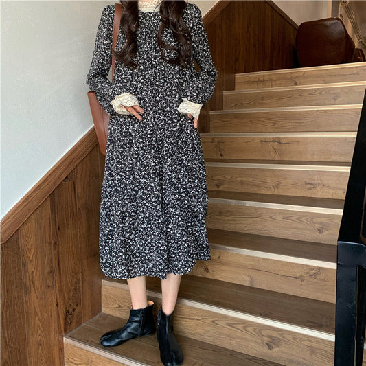 2025 new floral plus velvet dress bottoming skirt loose long skirt long skirt R1483